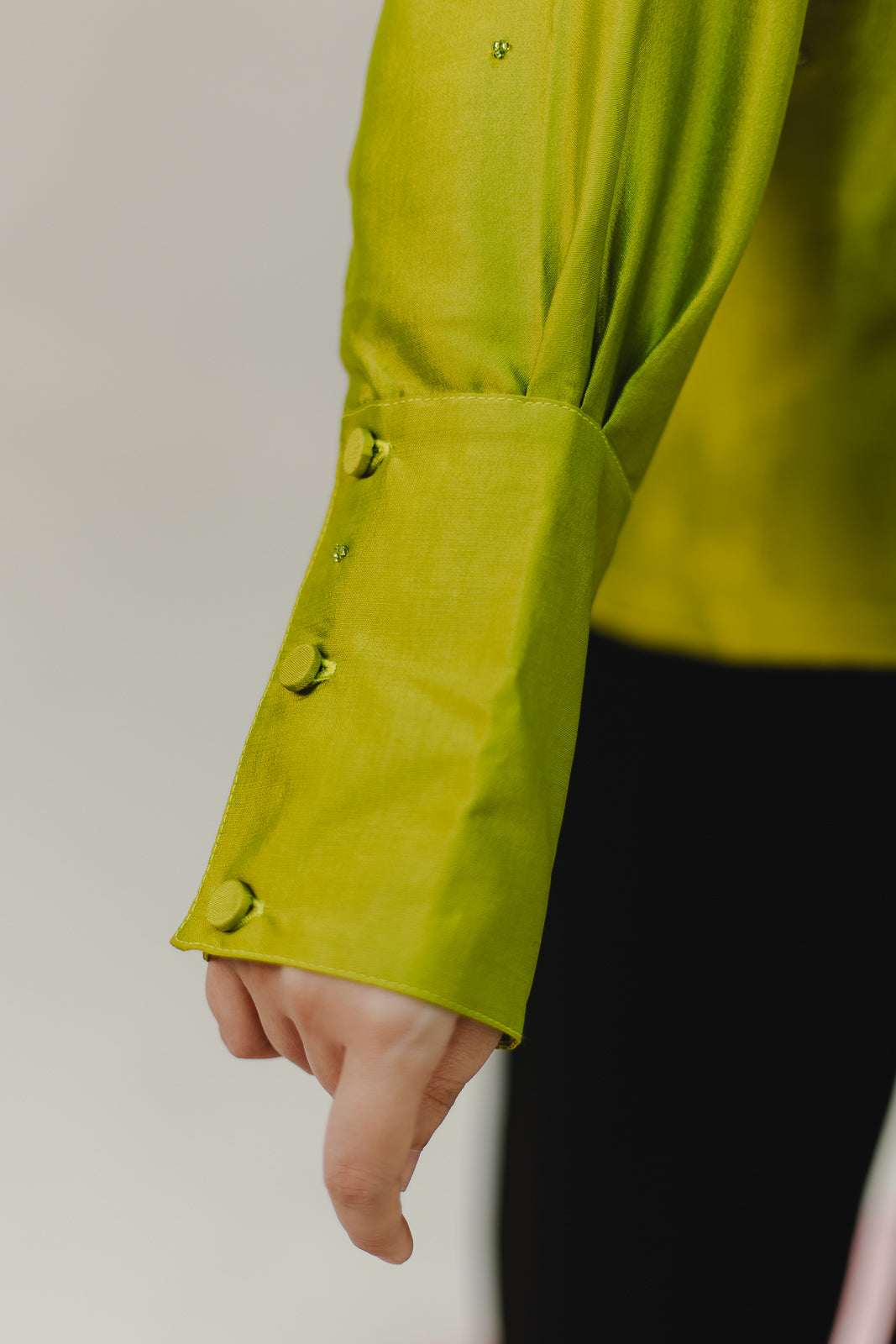 Long Cuff Lime Green Top