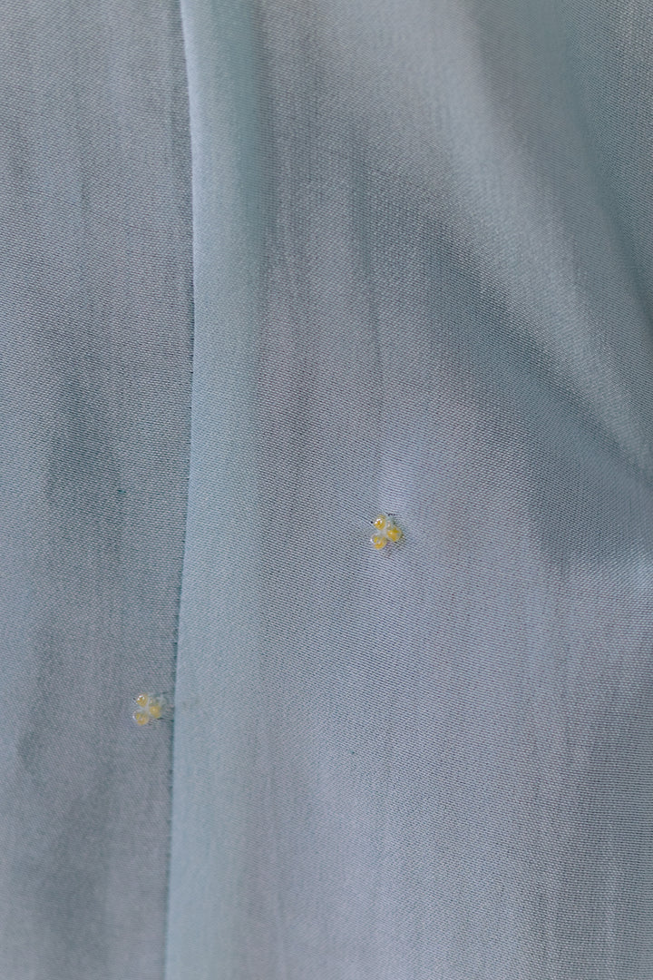 Puffy Sleeve Aqua Blue Top